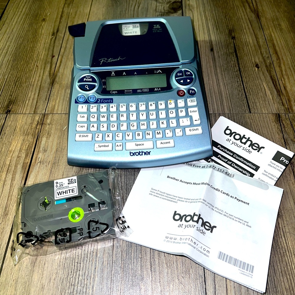 Brother Label Maker P-Touch Deluxe Label Maker PT-1880 Power Cord and tape